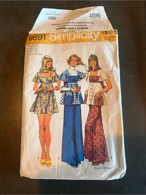 VTG 1973 Simplicity 5691 Pattern Junior Petite 5JP